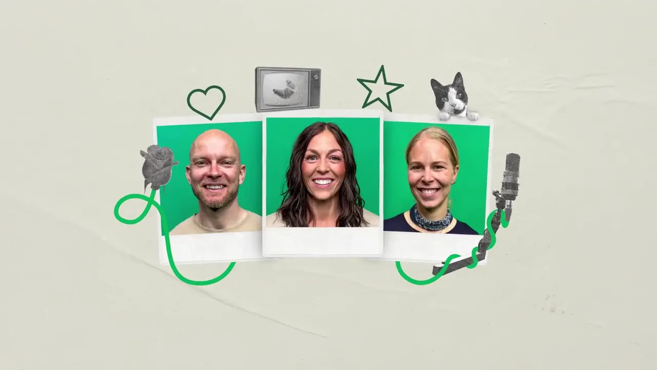 Episode-thumbnails med polaroids af gæsterne i Uformelt-universet