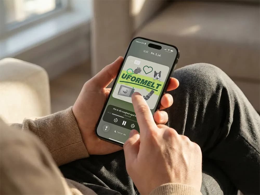 Uformelt-universet som afspilningsvisning på en iPhone